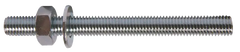 Threaded rod with nut and washer for chemical anchor Unifix