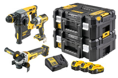Kit SDS-Plus rotary hammer 2.1J DCH273 + impact driver DCF887 + angle grinder 125 mm 18V XR DeWalt