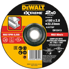 Disco de corte Extreme de centro hundido 180 x 3,0 x 22,23 mm DeWalt DT43942-QZ