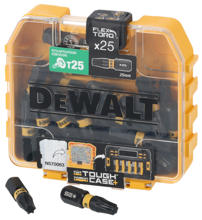 Punte per avvitatura a torsione a impatto da 25 mm IT T20 in custodia tascabile - DT70558T-QZ DeWalt