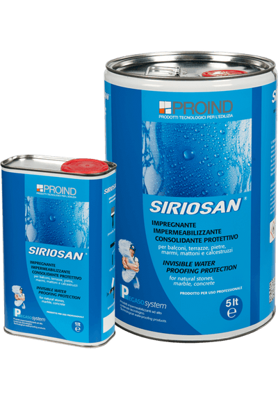 Impregnante idrorepellente consolidante per calcestruzzo e pietra Siriosan Proind