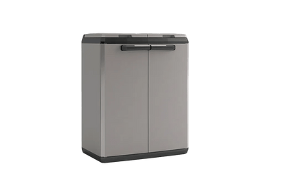 Armadio per raccolta differenziata 2 vani Split Basic grigio 68x39x85 cm Keter
