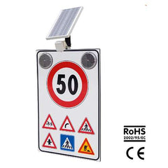 Znak świetlny z lampami błyskowymi Warning Signal do oznakowania tymczasowego Sisas