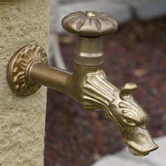 Screw-down tap Grifone bronzed with domed unthreaded escutcheon Bonfante