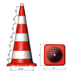 PVC road cone, 75 cm height Sisas
