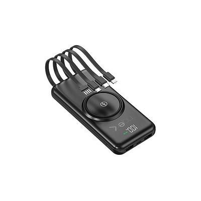 Power bank 10.000 mAh con ricarica wireless, 1 porta USB e 2 USB-C