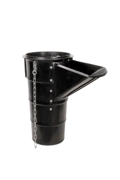 Side-discharge debris chute "rubchute" Rubi