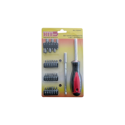 SET 26 PEZZI BUSSOLE + BITS + CACCIAVITE