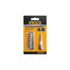 Set of 8 screwdriver bits with chuck bit holder Ingco AKSD0071