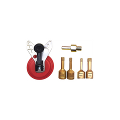 Porcelain tile drill bit and suction cup set