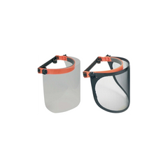 Protective visor with headgear, wire mesh or polycarbonate